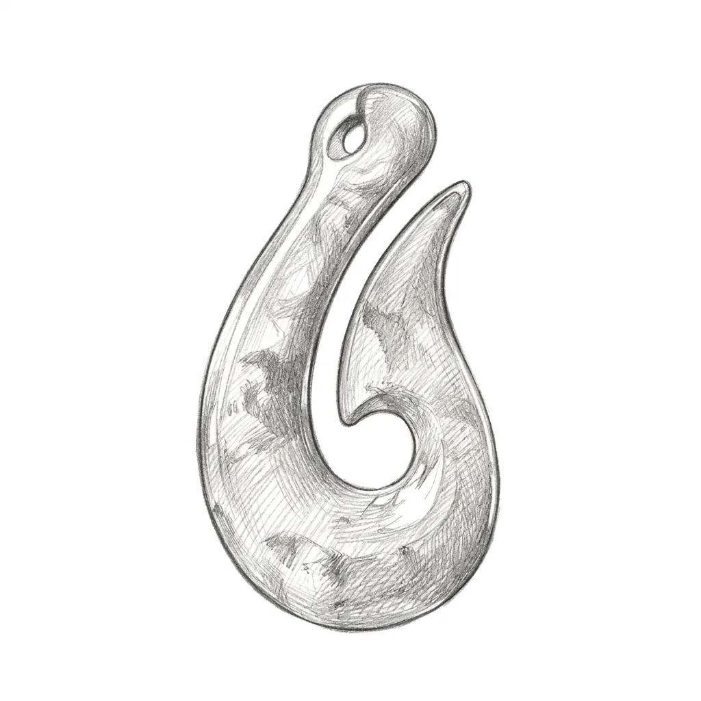 Hand-drawn pencil sketch of Matau