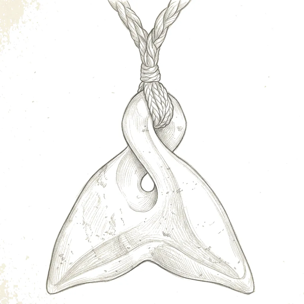 Hand-drawn pencil sketch of Whale Tail